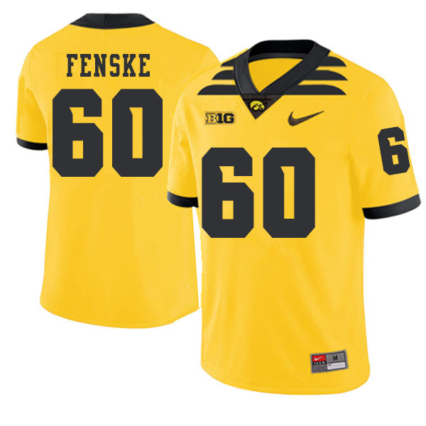2019 Men #60 Noah Fenske Iowa Hawkeyes College Football Alternate Jerseys Sale-Gold